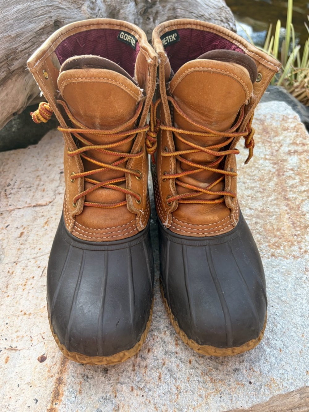 L.L.Bean Bean Boots Womens 9M Gore-Tex Brown Duck Boots Made in Maine 212081